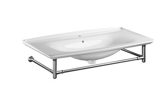 The New Yorker wall-hung washbasin with metal frame is a blend of functionality and style