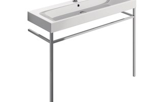 Steel floor-standing vanity unit: original furnishing solutions for the bathroom