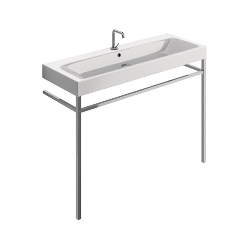 Steel floor-standing vanity unit: original furnishing solutions for the bathroom